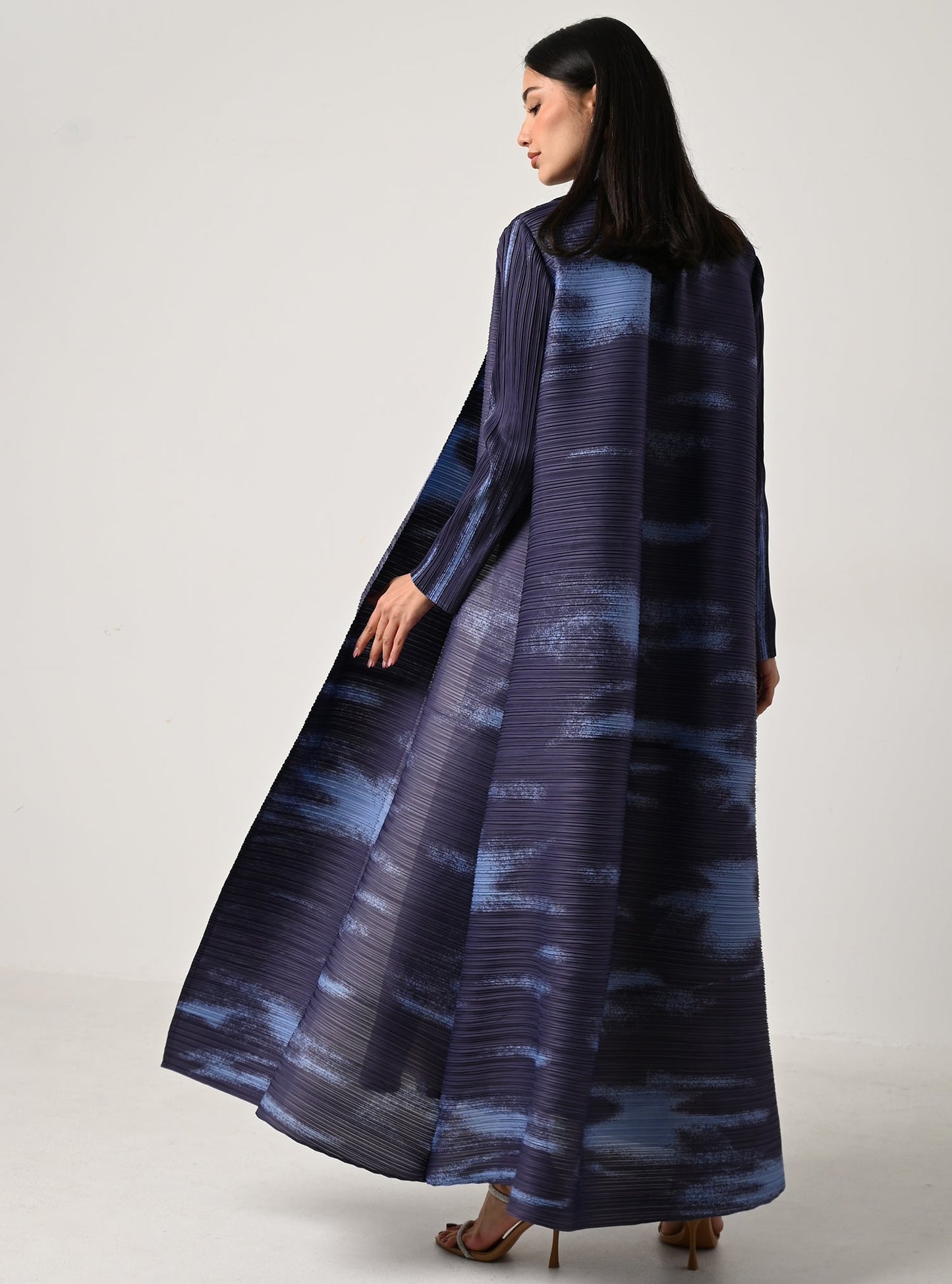 FAB119-Clouds Pleats Abaya with headscarf