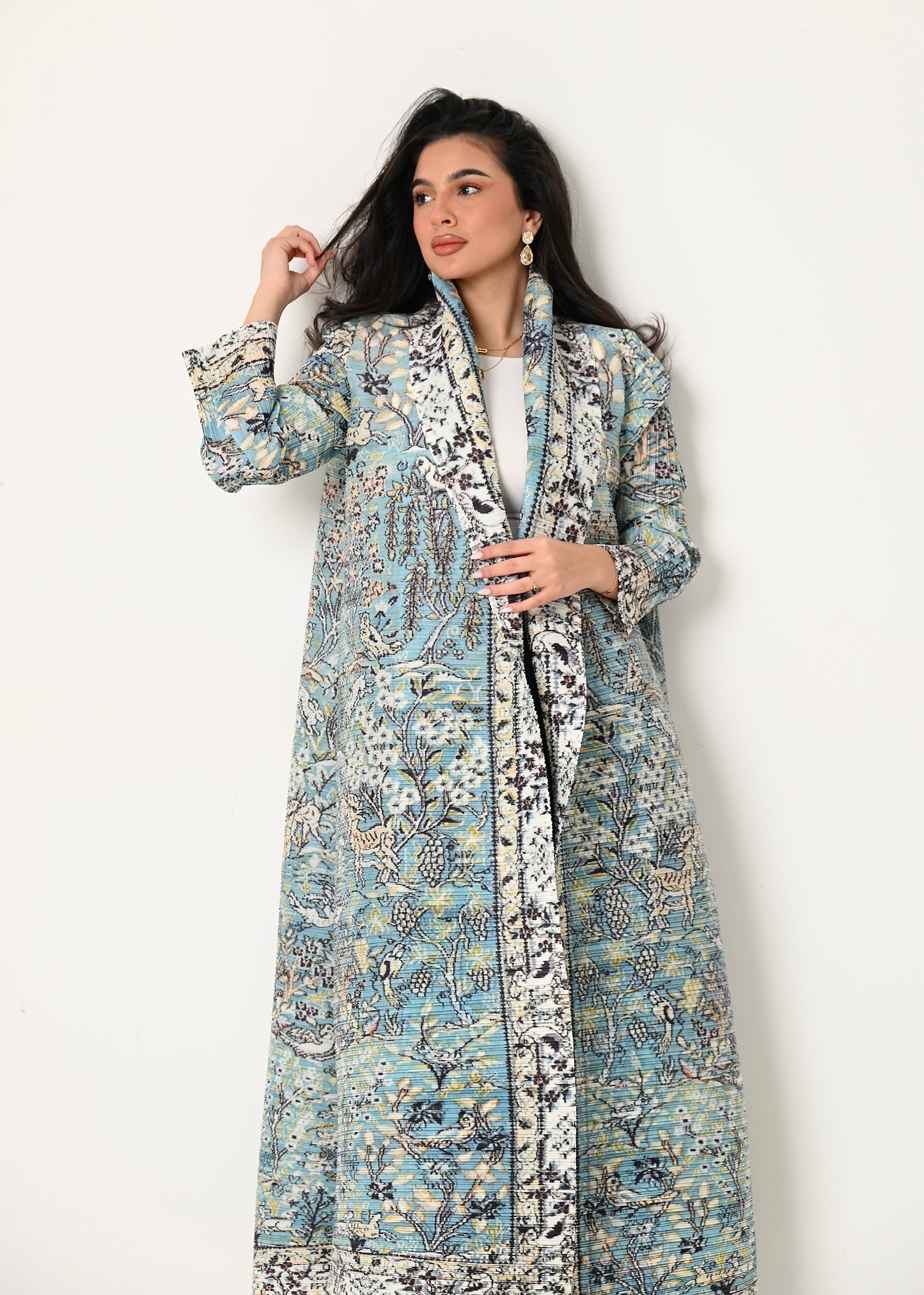 Patterned Pleats Abaya