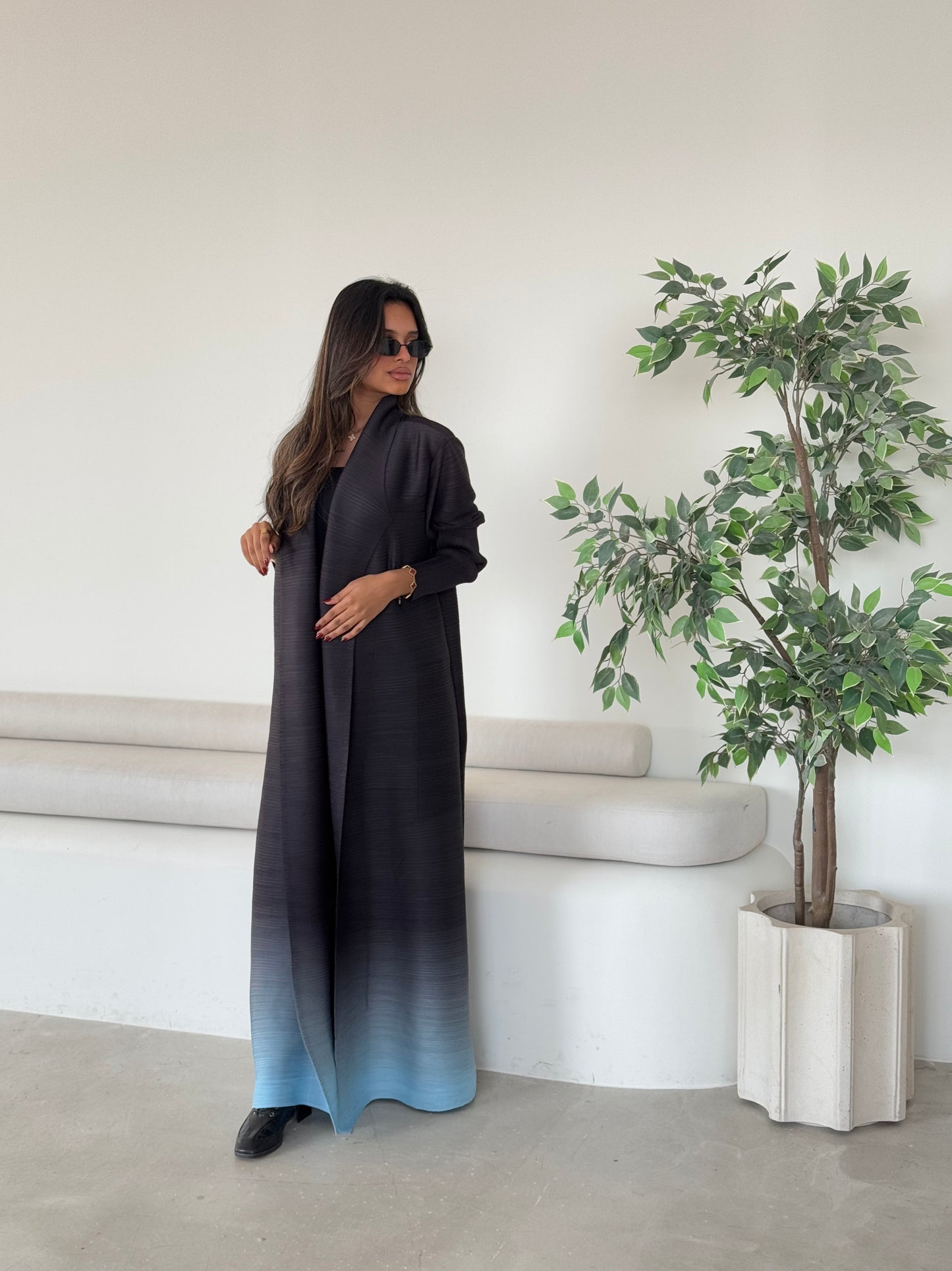 Sky Ombre Pleats Abaya