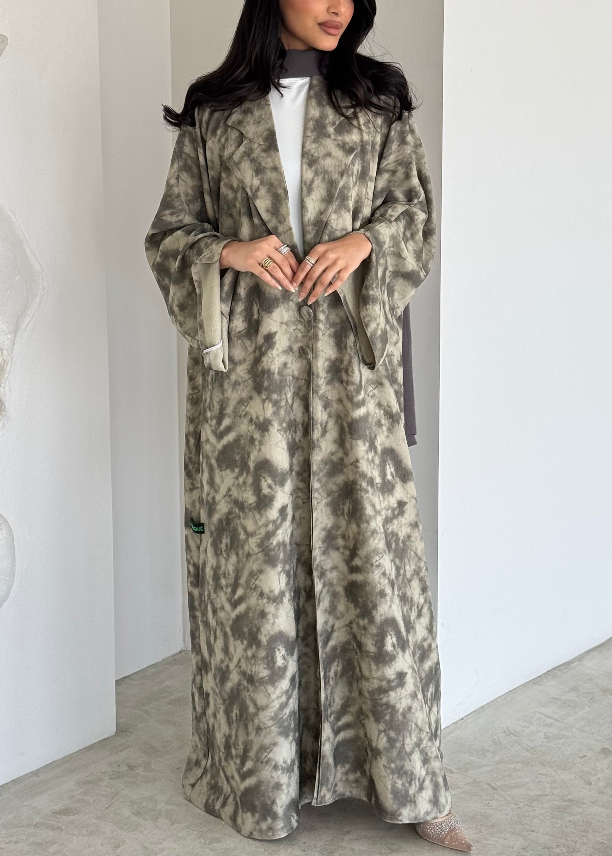FAB179- Beige Blazer Cut Abaya