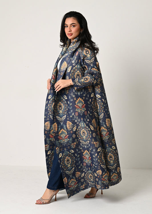 Patterned Pleats Abaya