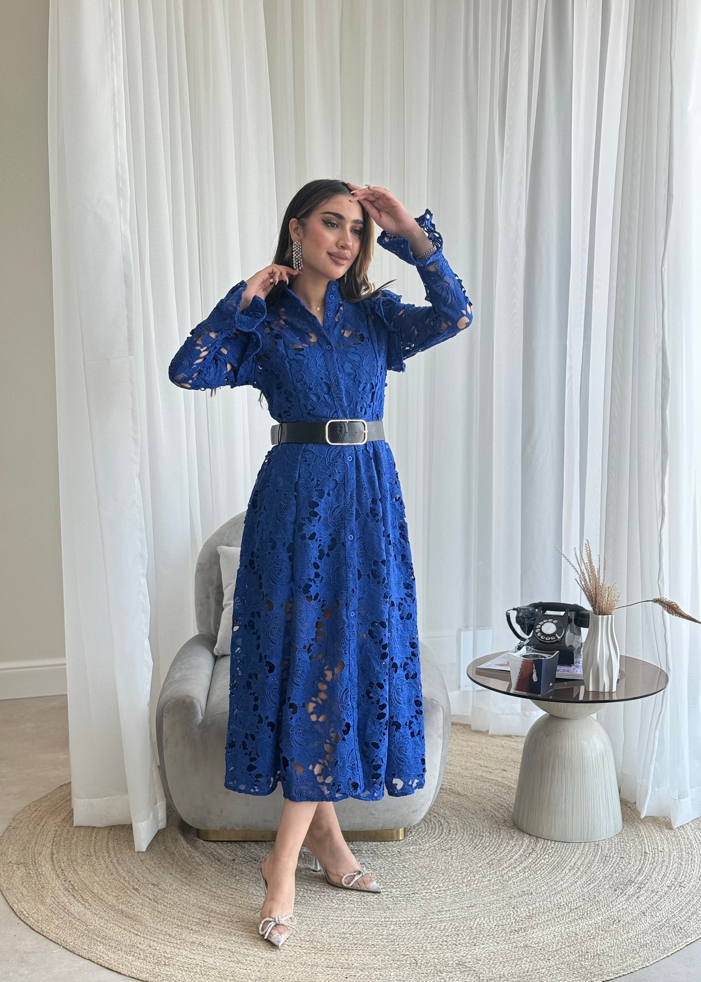 Royal Blue Dantel Dress