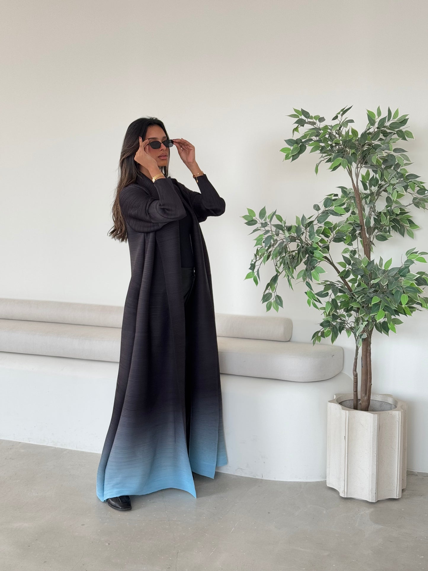 Sky Ombre Pleats Abaya