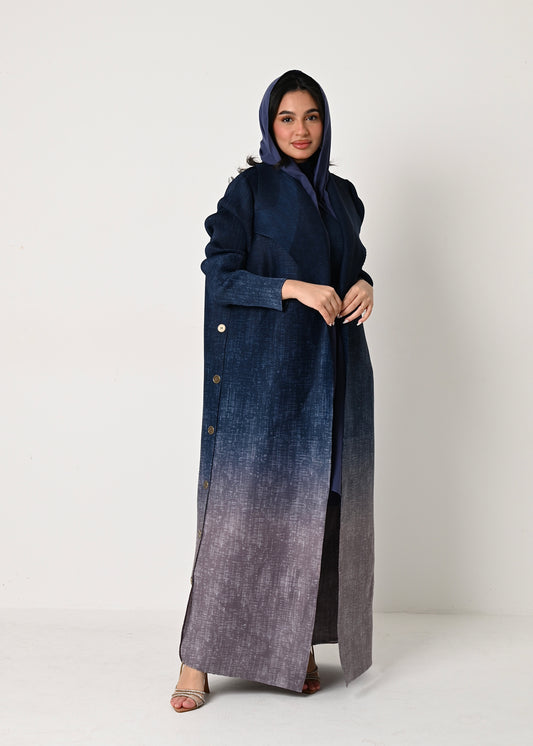 Ombré Pleats Abaya with dress