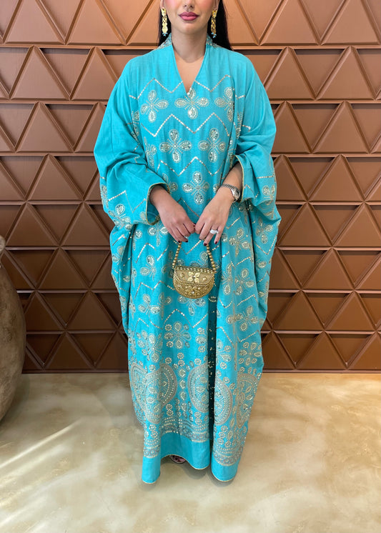 Turquoise Oversized Kaftan