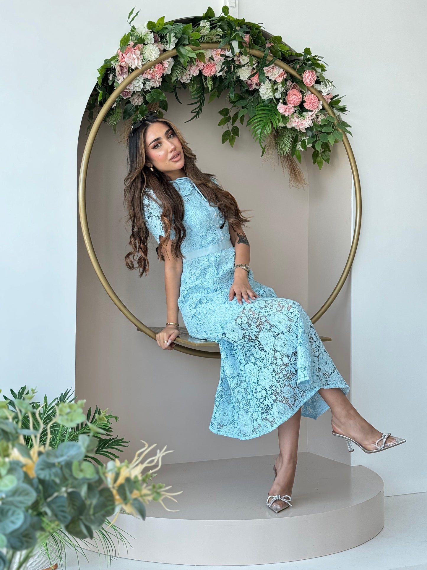 Sky Blue Dantel Dress