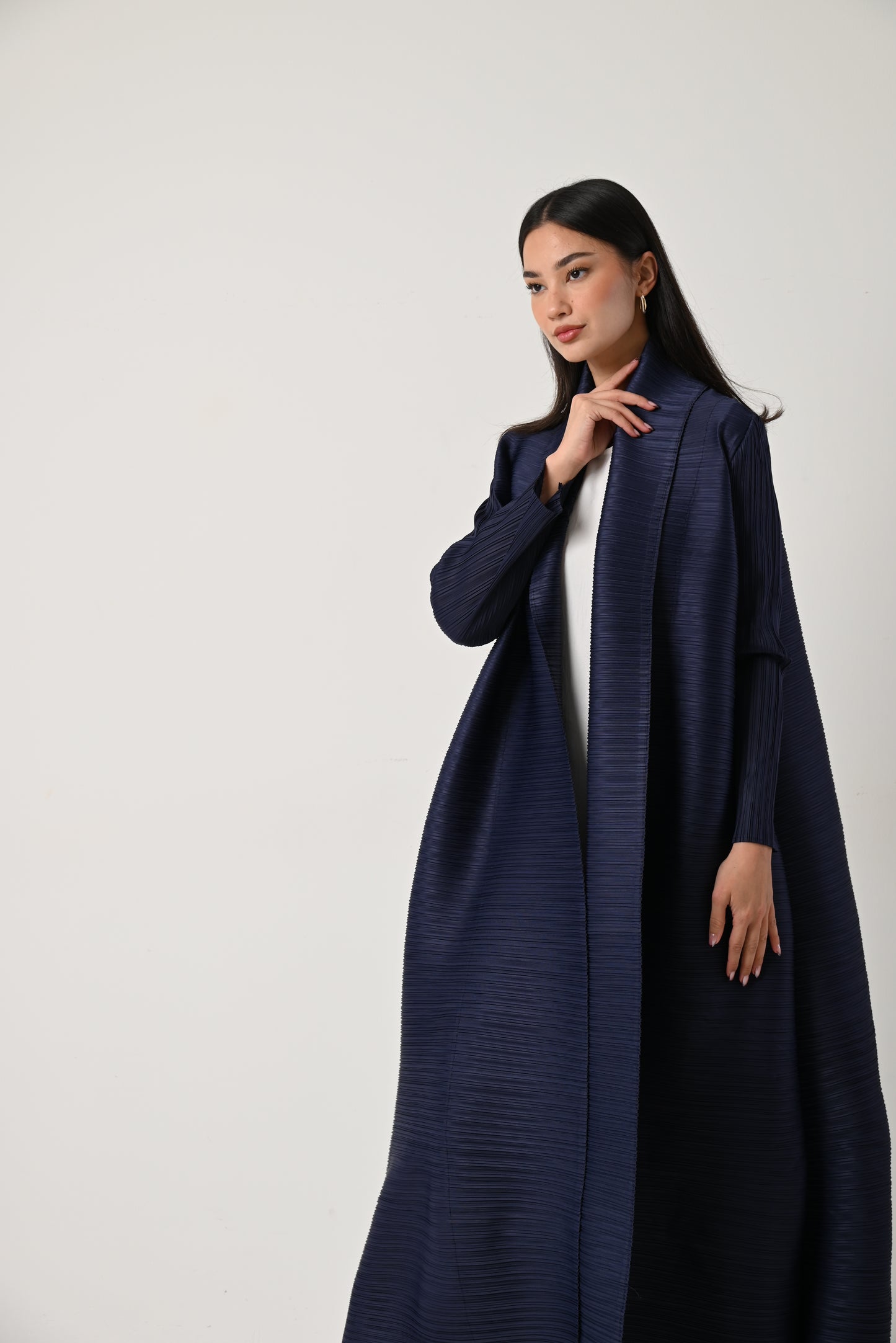 Midnight Blue Pleats Abaya