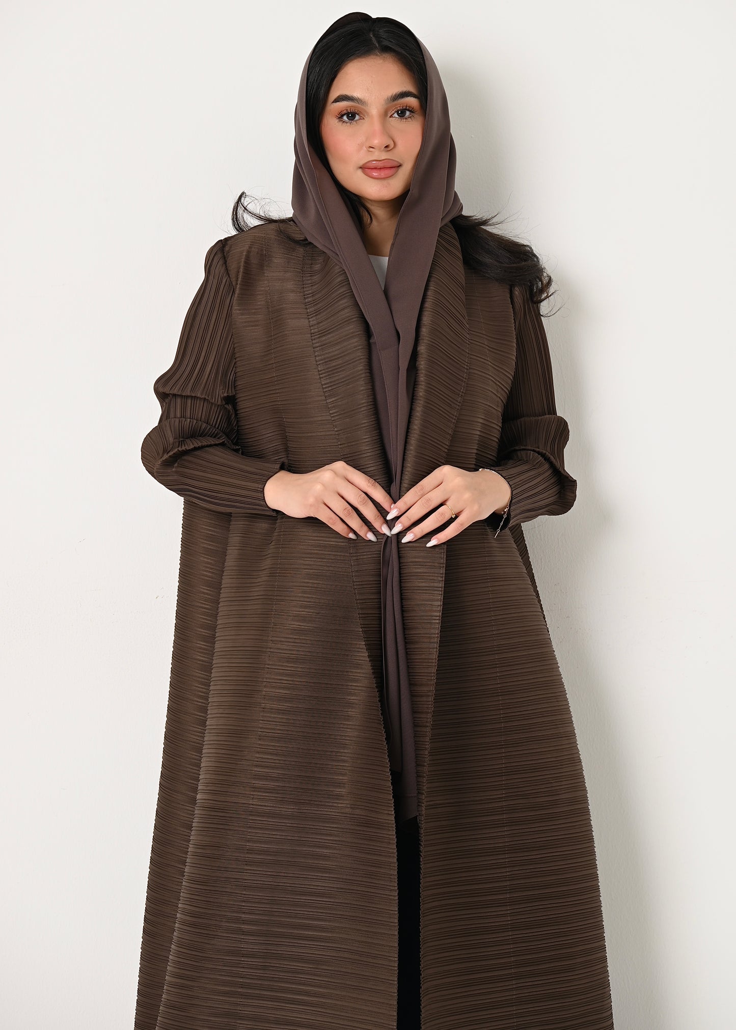 Chocolate Pleats Abaya