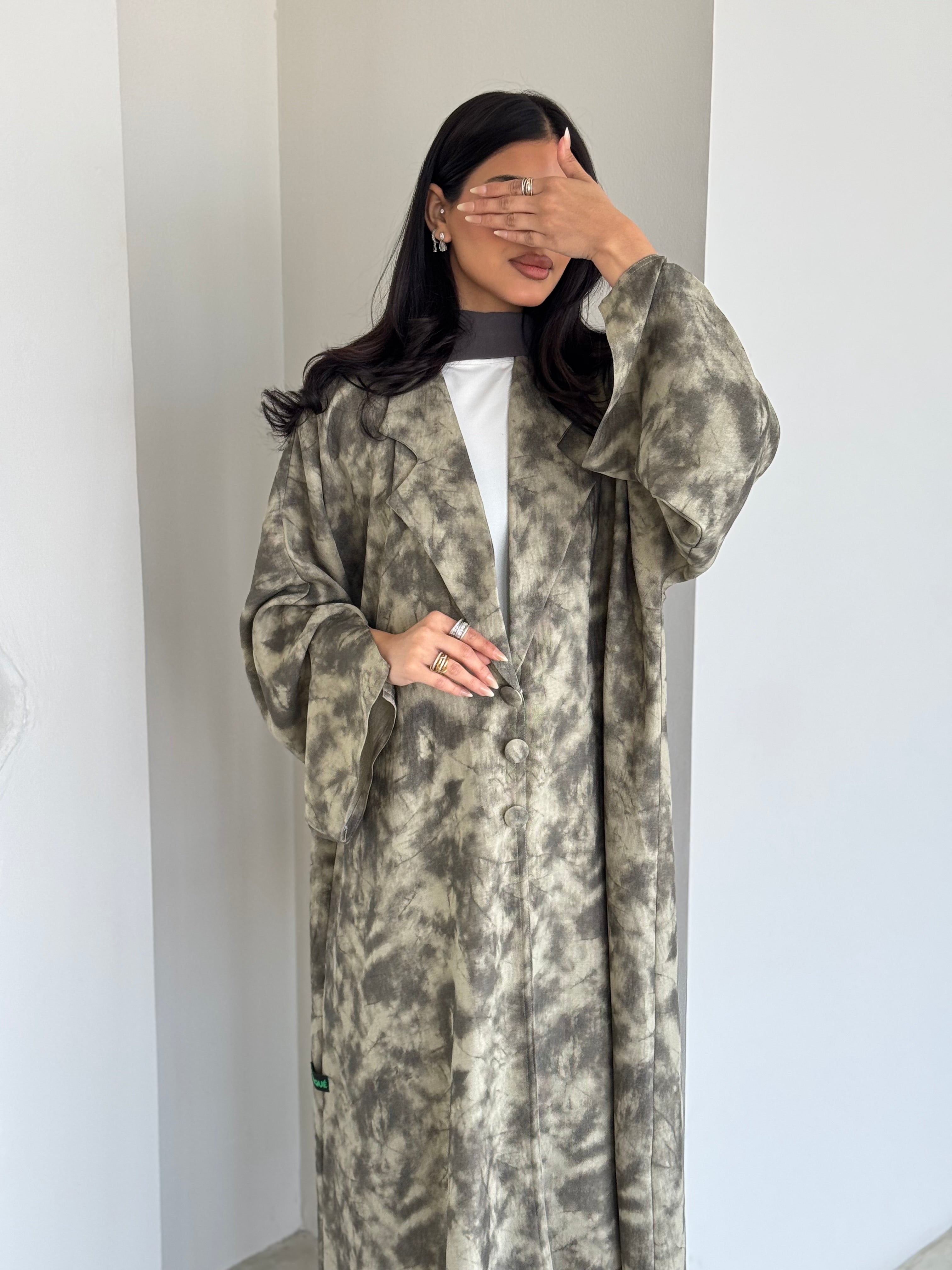FAB179- Beige Blazer Cut Abaya