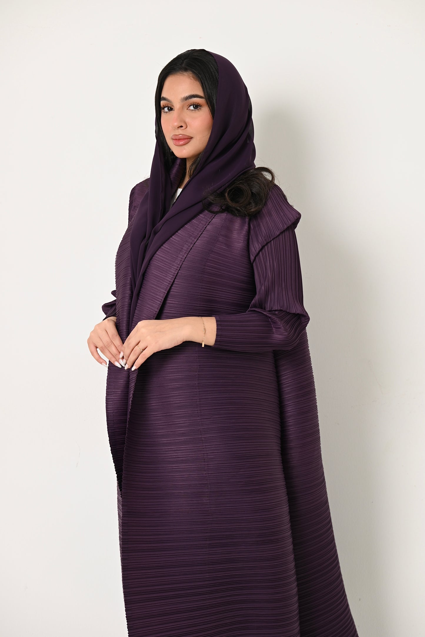 Purple Pleats Abaya