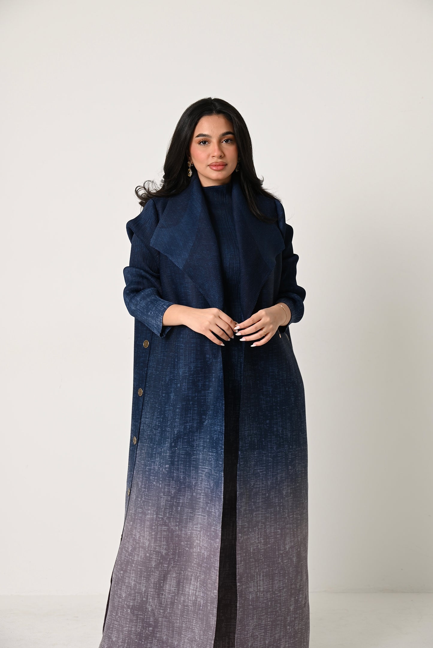 Ombré Pleats Abaya with dress