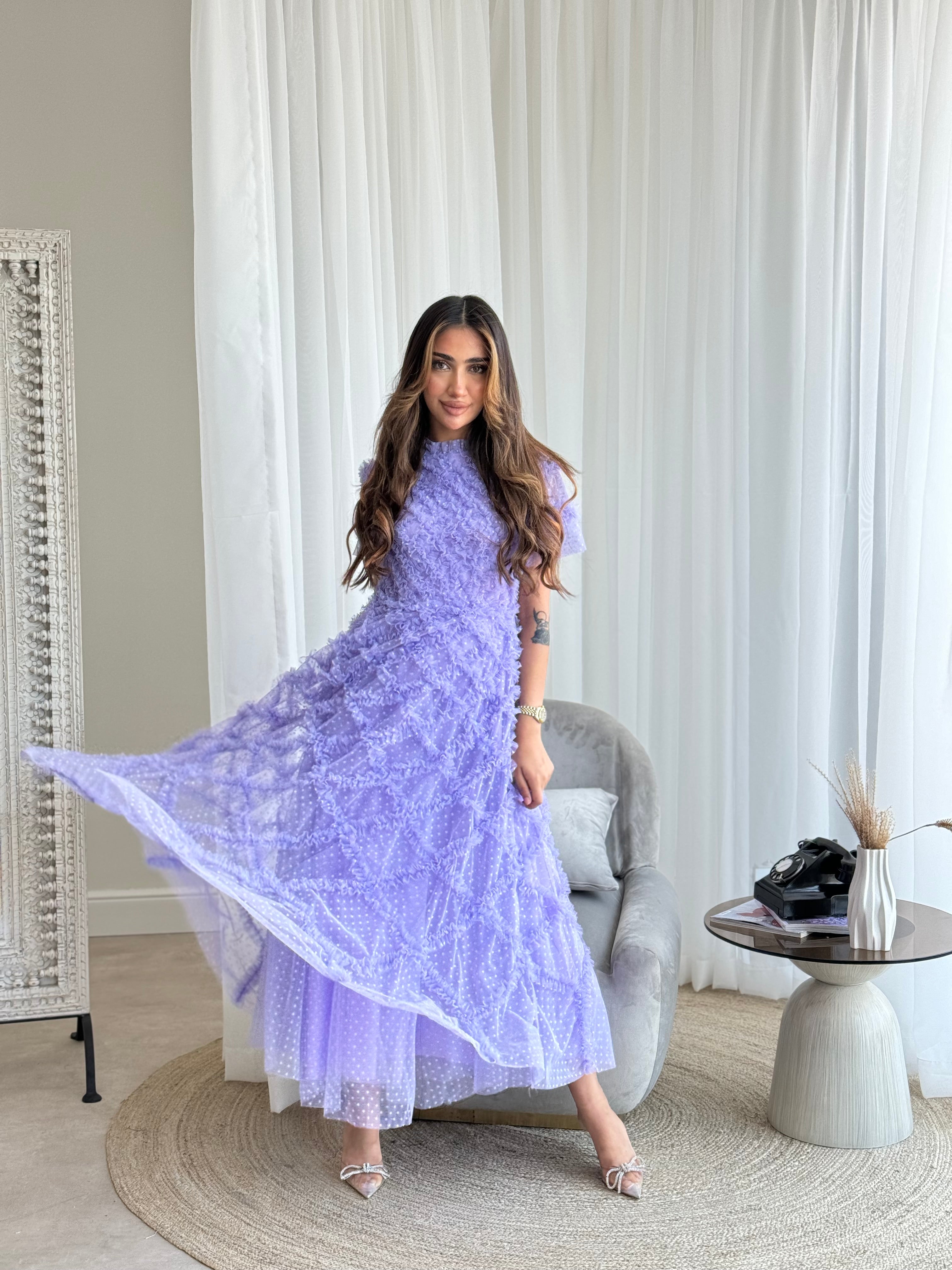 Lavender Tulle Midi Dress