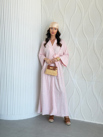 FAB311- Pink Linen Summer Dress