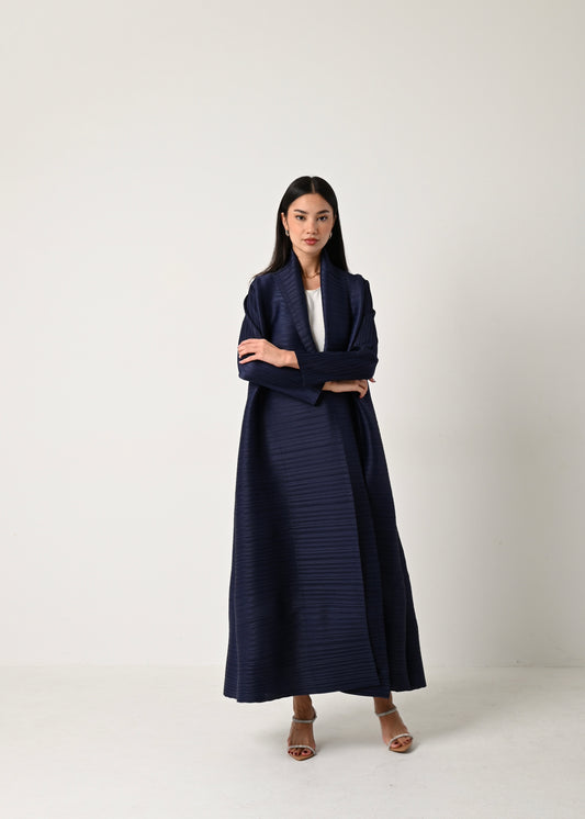 Midnight Blue Pleats Abaya