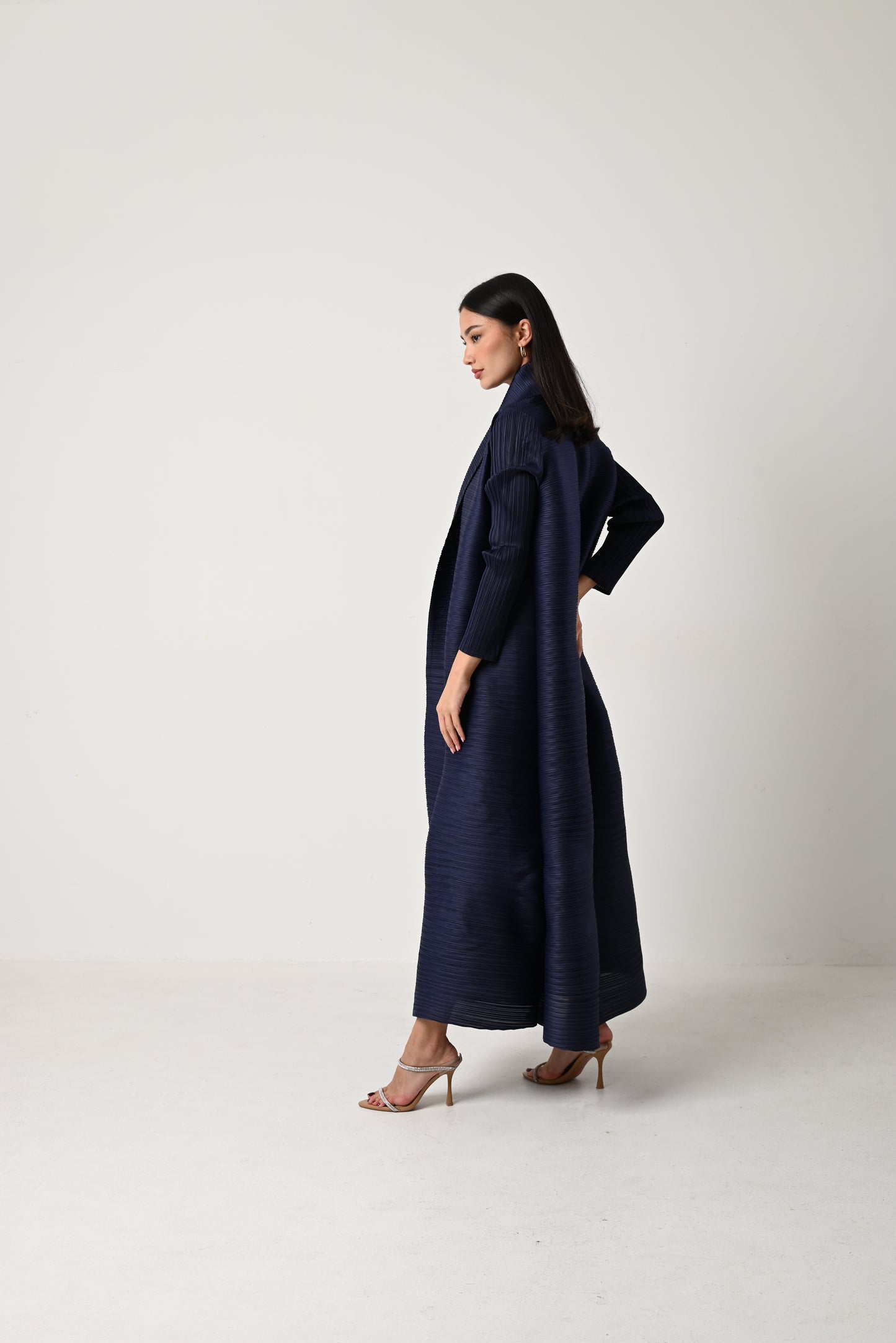 Midnight Blue Pleats Abaya