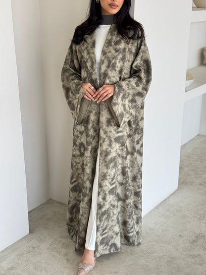 FAB179- Beige Blazer Cut Abaya