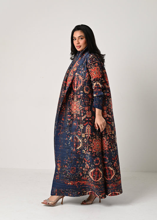 Patterned Pleats Abaya