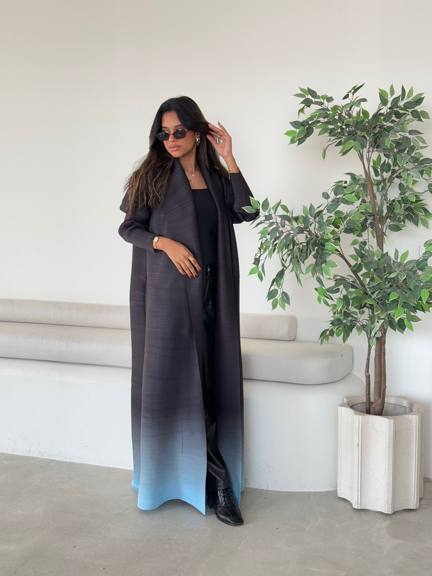 Sky Ombre Pleats Abaya