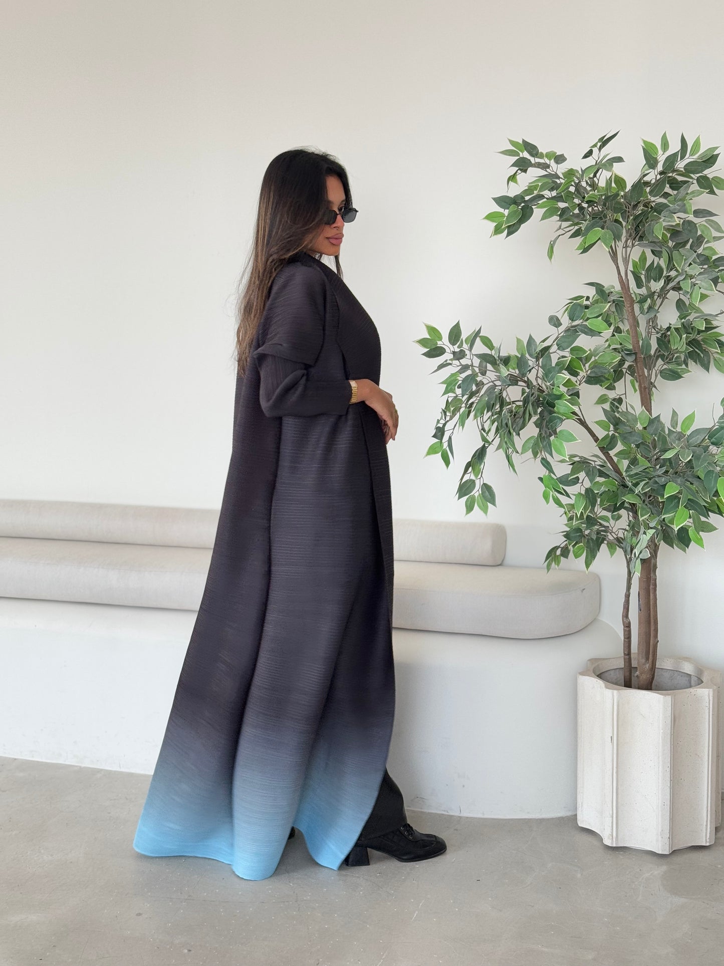 Sky Ombre Pleats Abaya