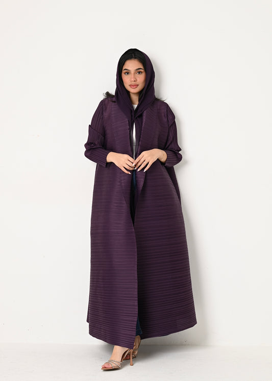 Purple Pleats Abaya