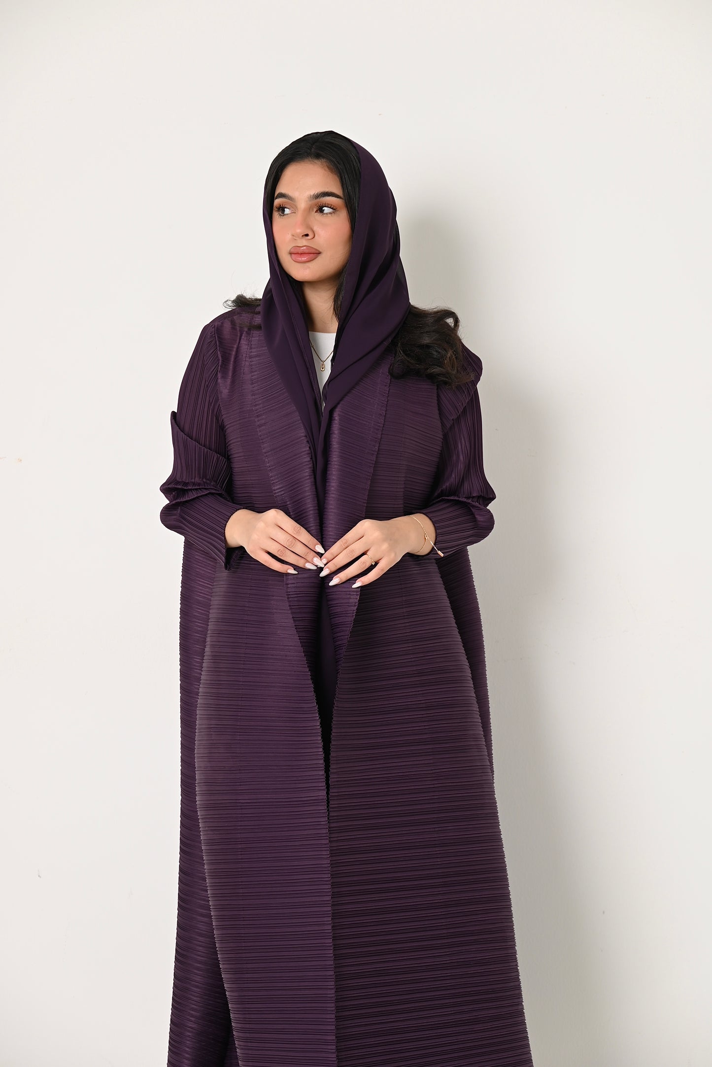 Purple Pleats Abaya