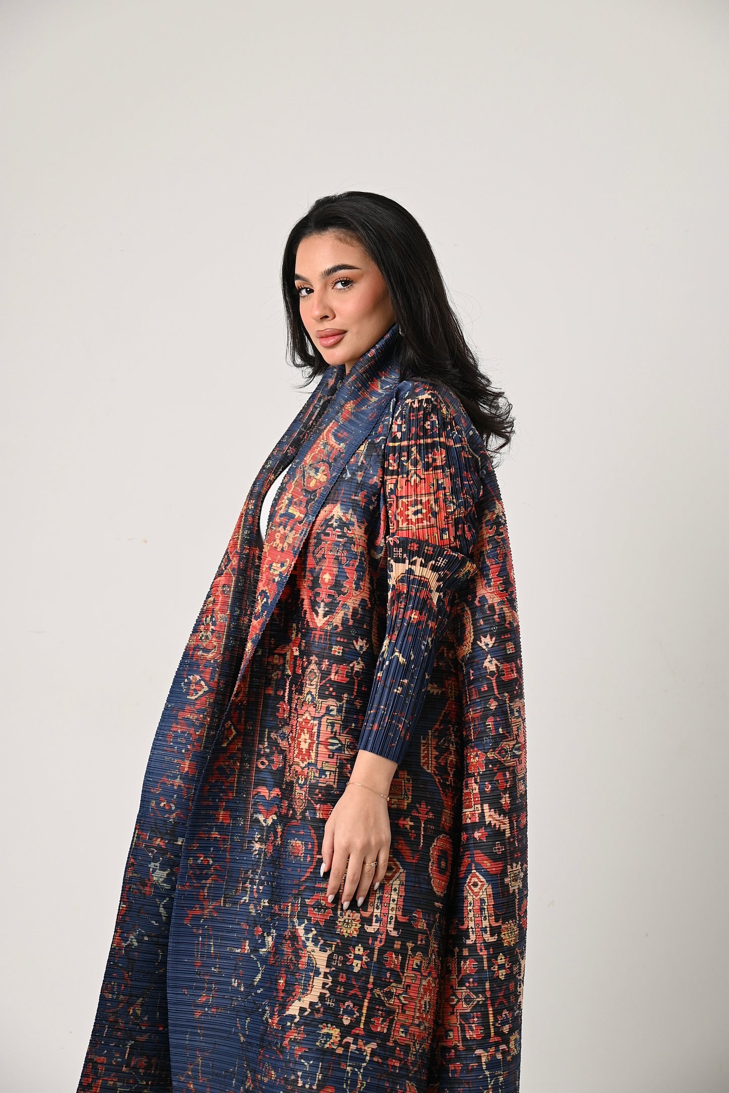 Patterned Pleats Abaya