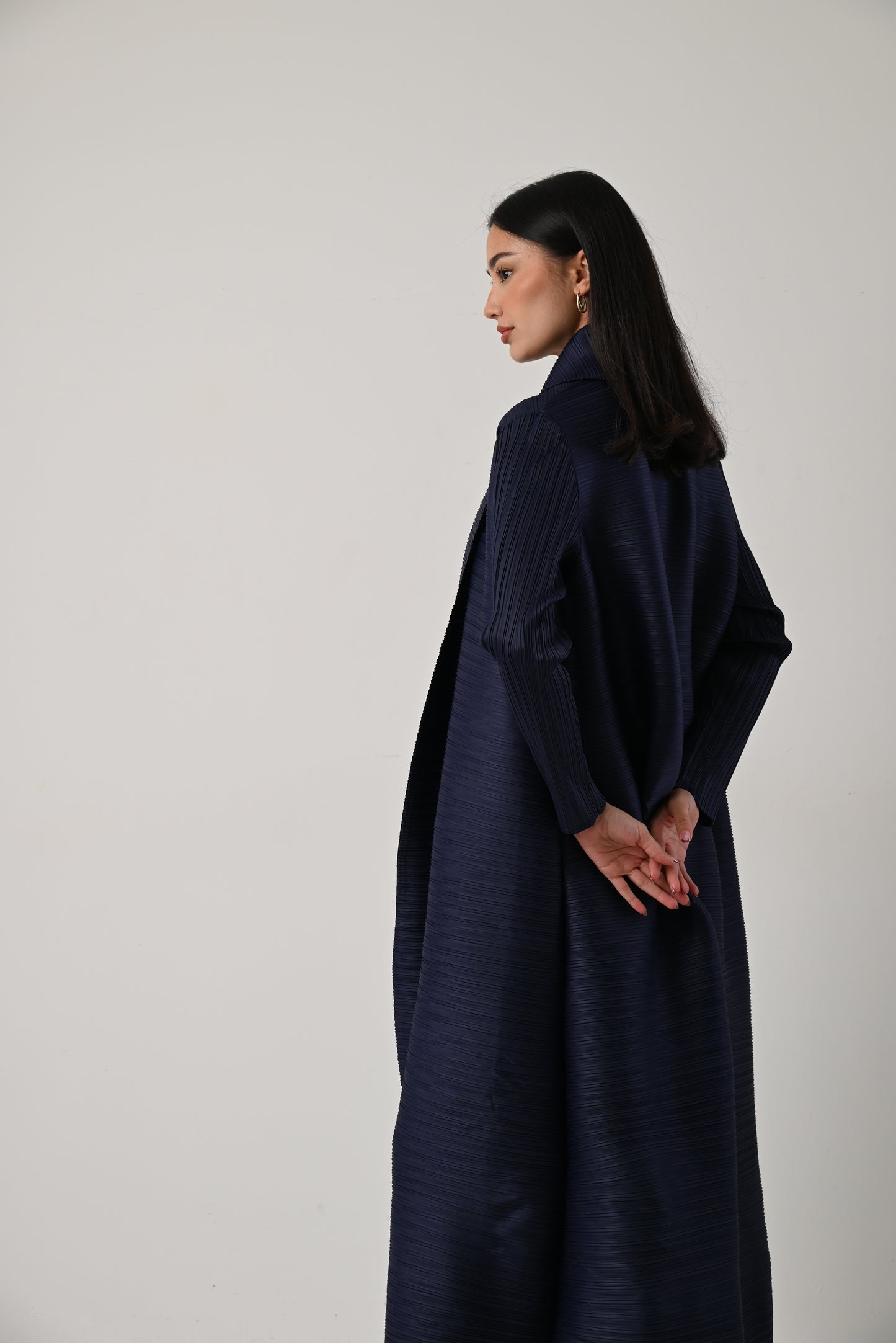 Midnight Blue Pleats Abaya