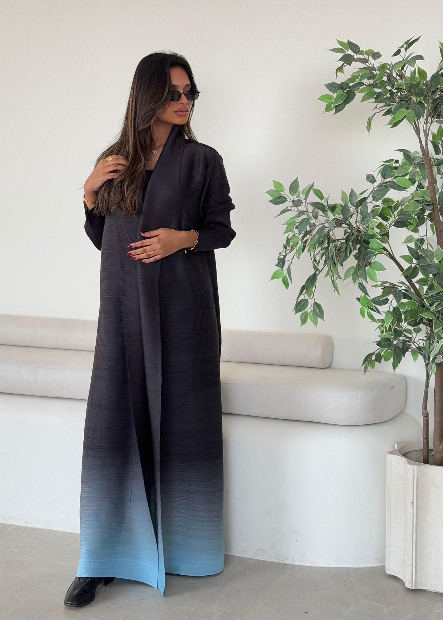 Sky Ombre Pleats Abaya