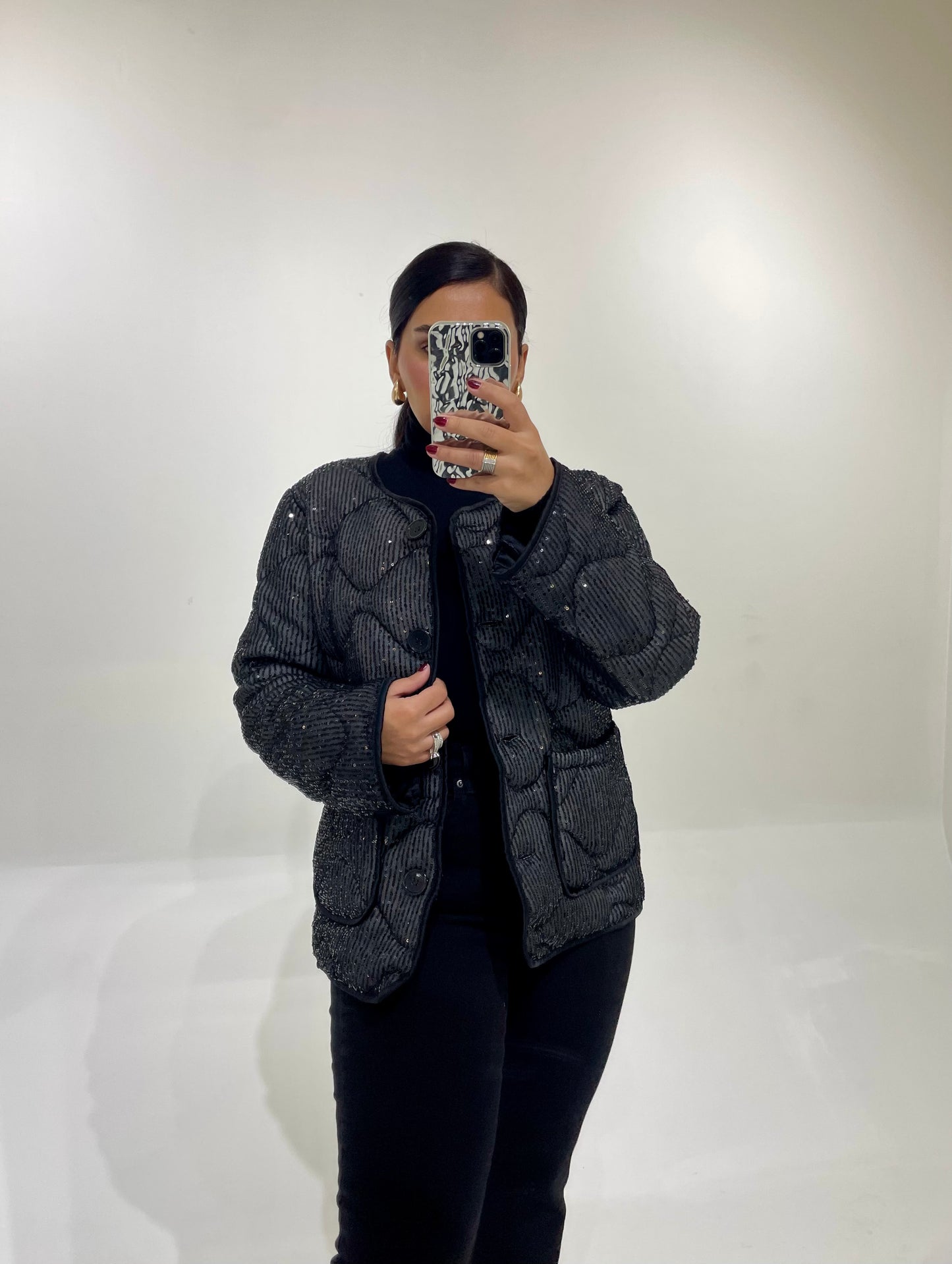 Sequins Quilted Jacket