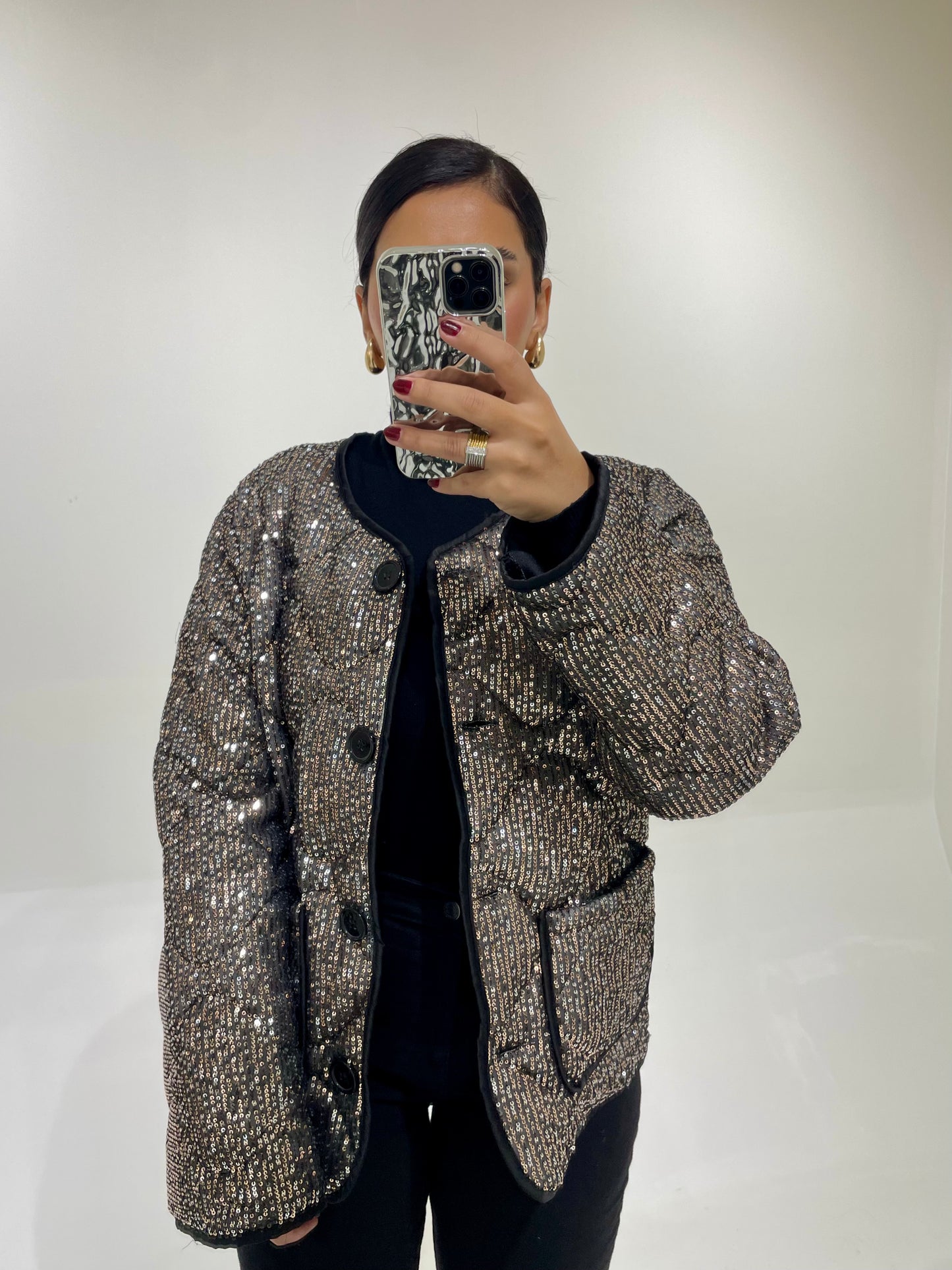 Sequins Quilted Jacket