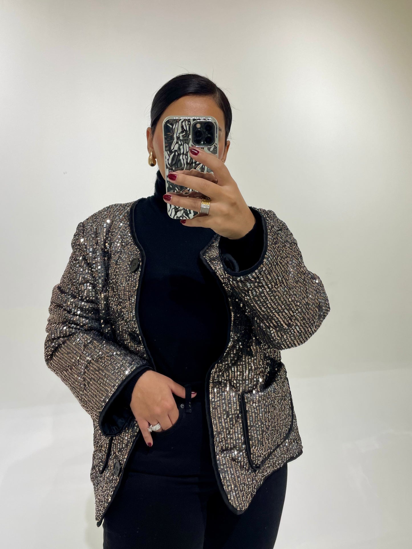 Sequins Quilted Jacket