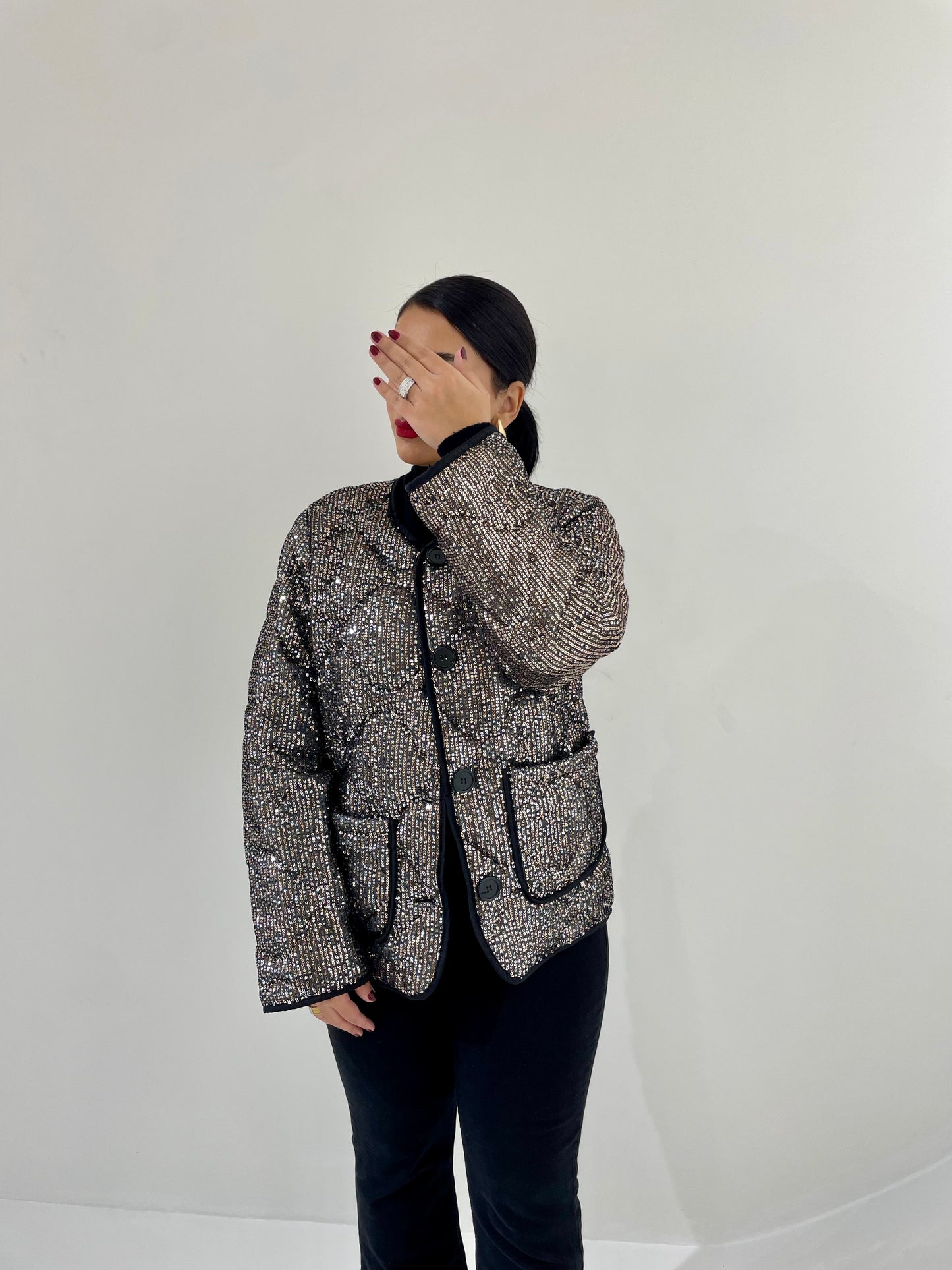 Sequins Quilted Jacket