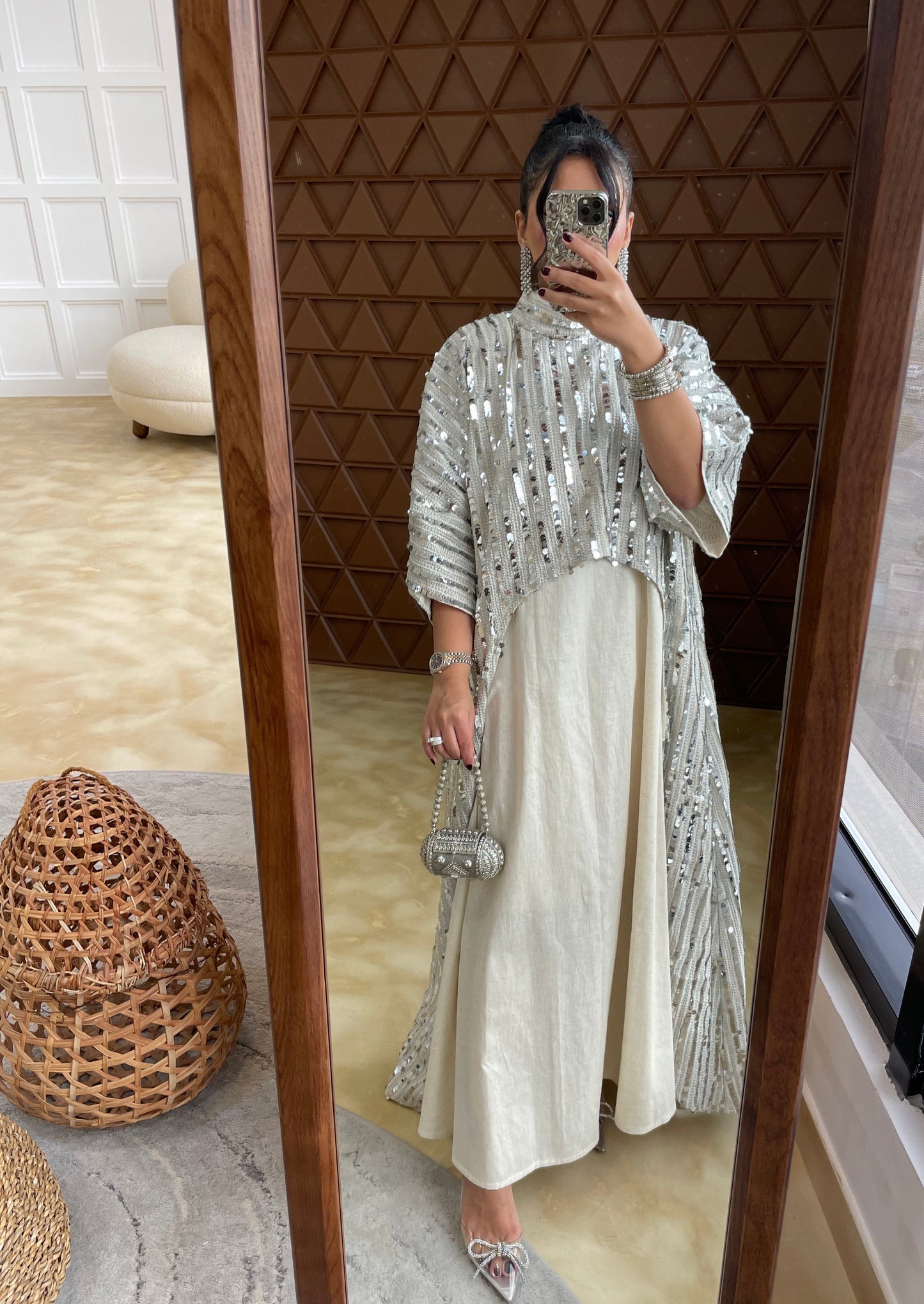 Silver Two-piece Kaftan