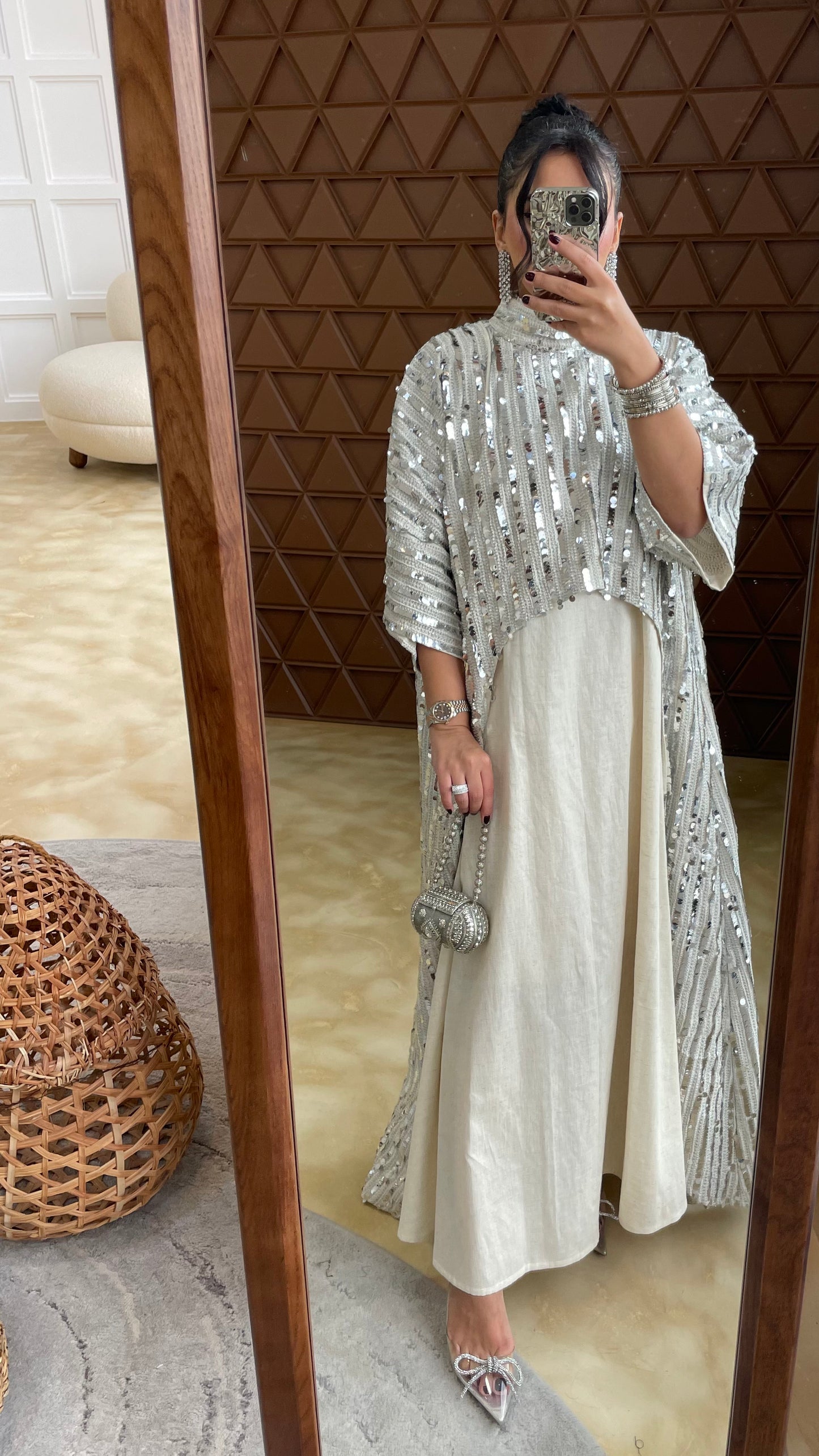 Silver Two-piece Kaftan