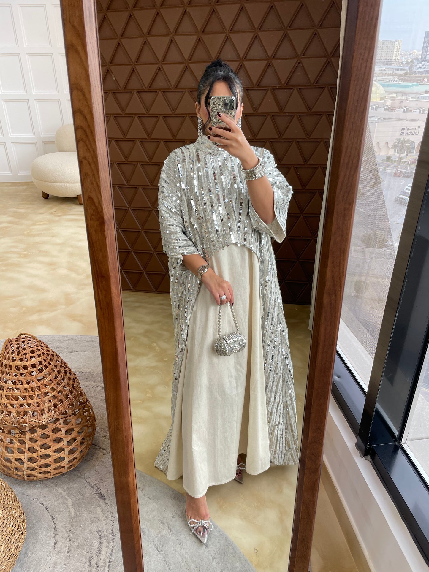 Silver Two-piece Kaftan