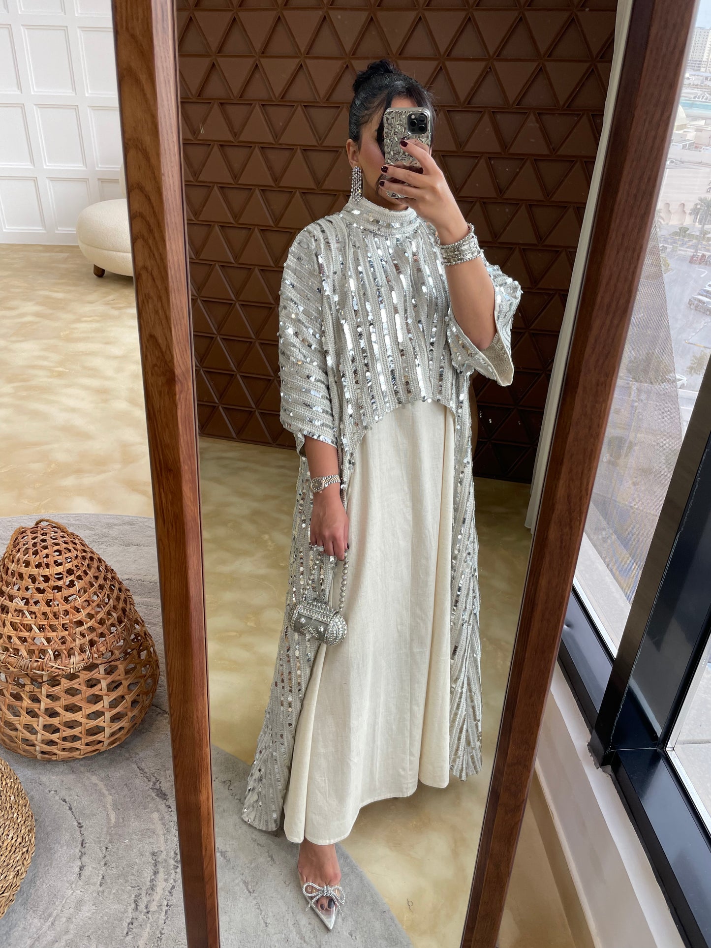 Silver Two-piece Kaftan