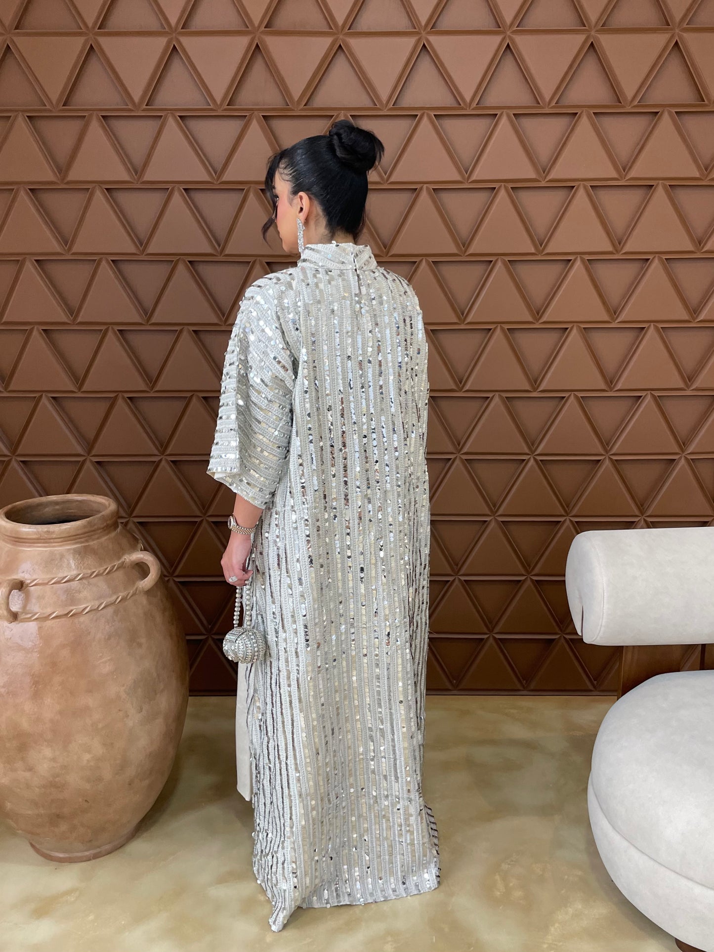 Silver Two-piece Kaftan