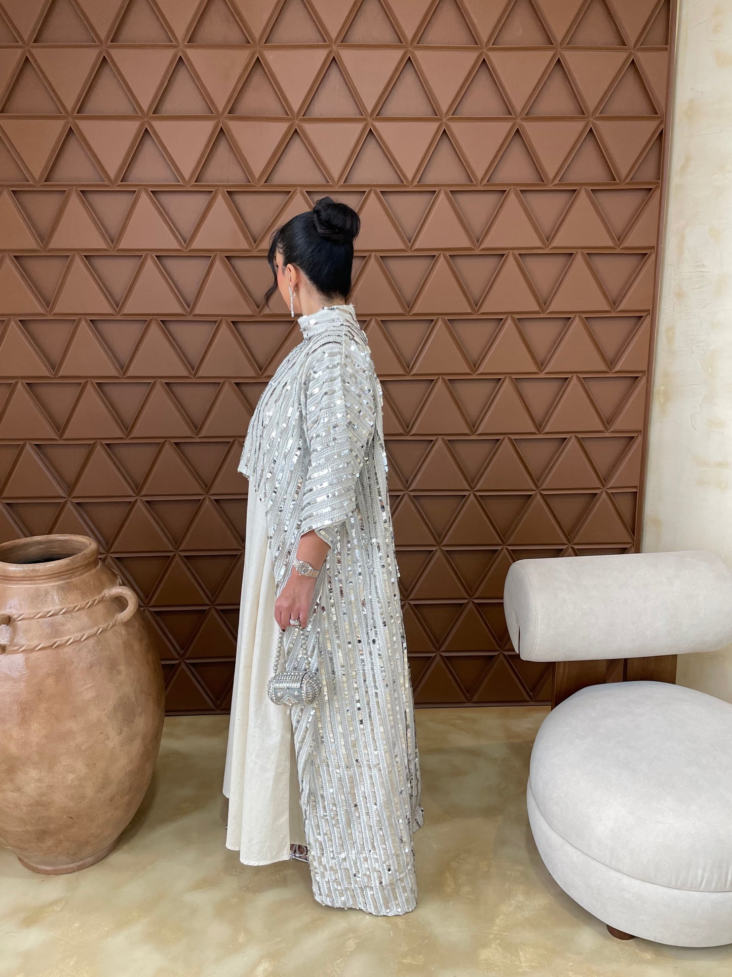 Silver Two-piece Kaftan