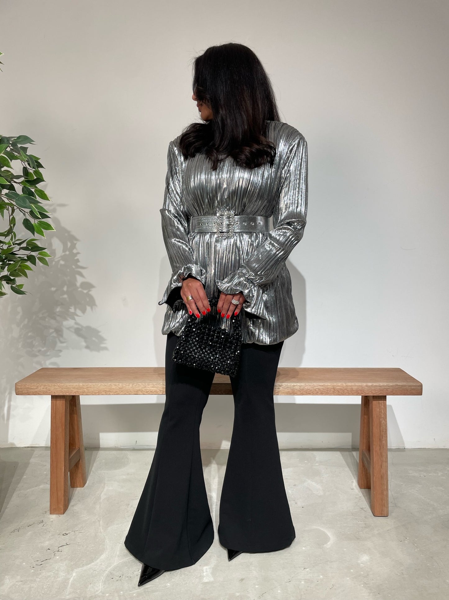 Silver Foil Top with belt