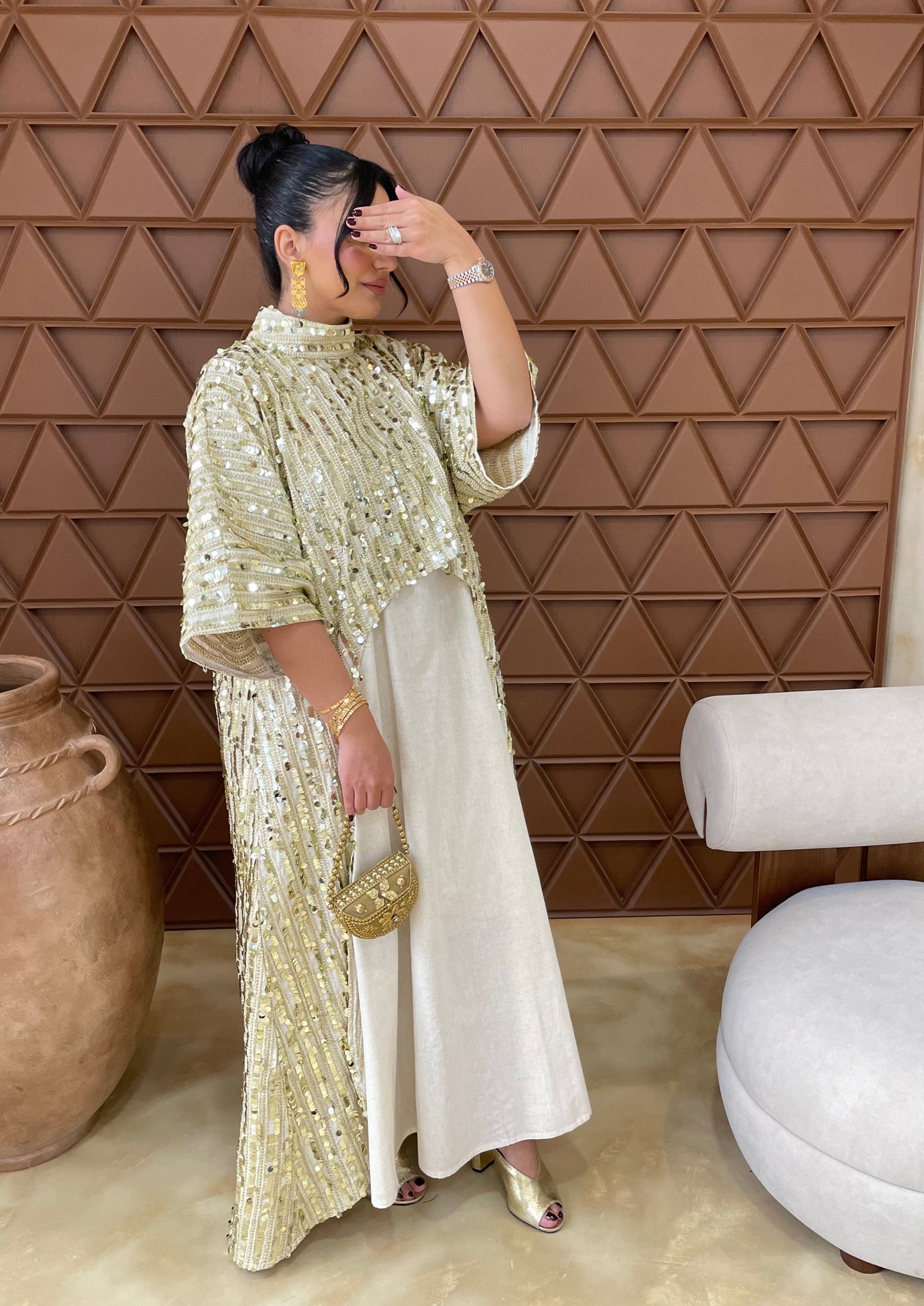 Gold Two-piece Kaftan