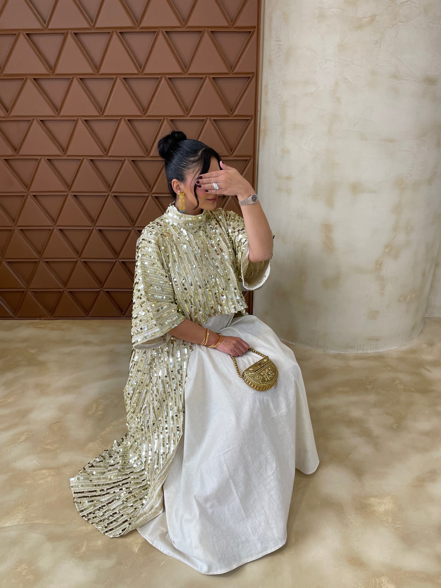 Gold Two-piece Kaftan