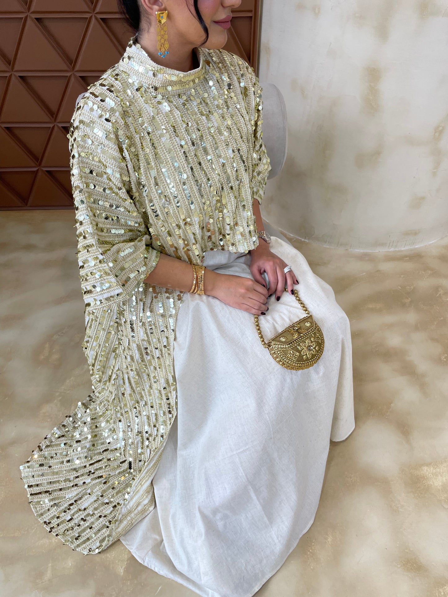 Gold Two-piece Kaftan