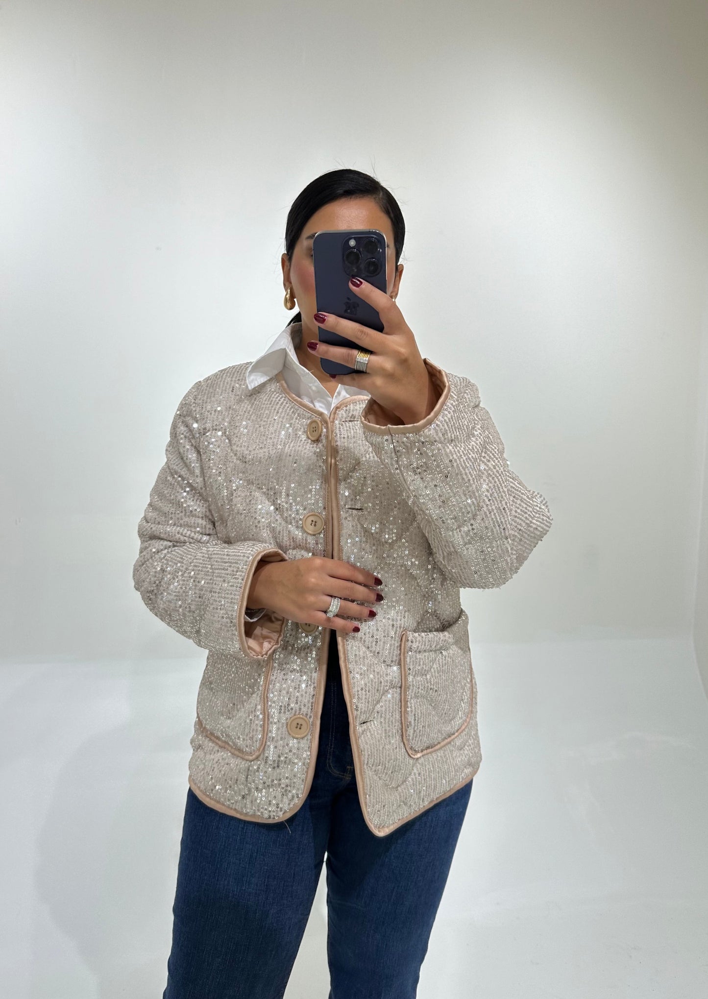 Sequins Quilted Jacket