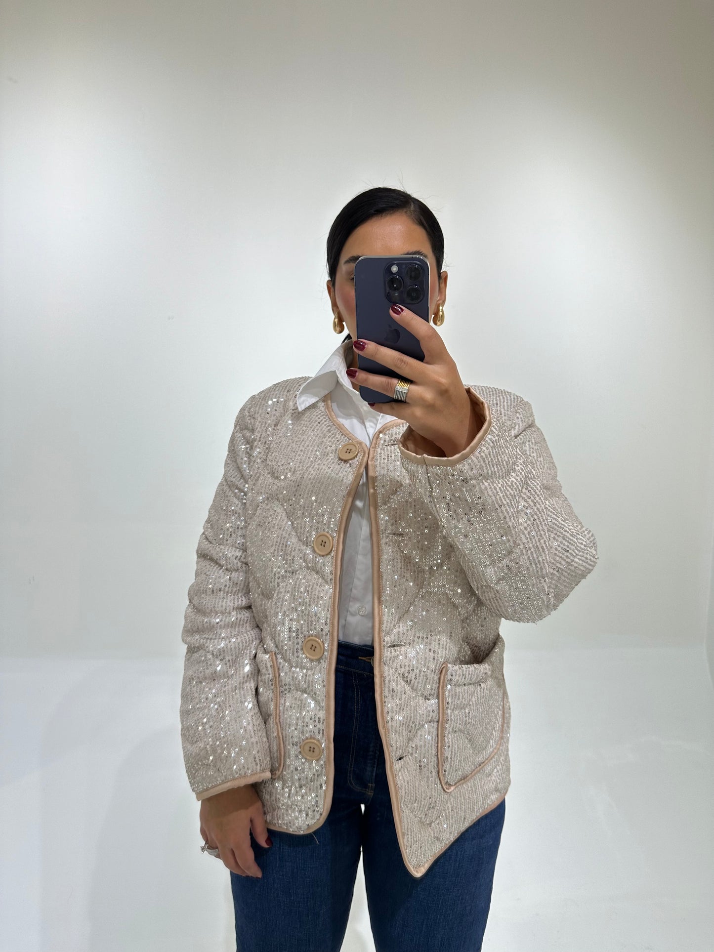 Sequins Quilted Jacket