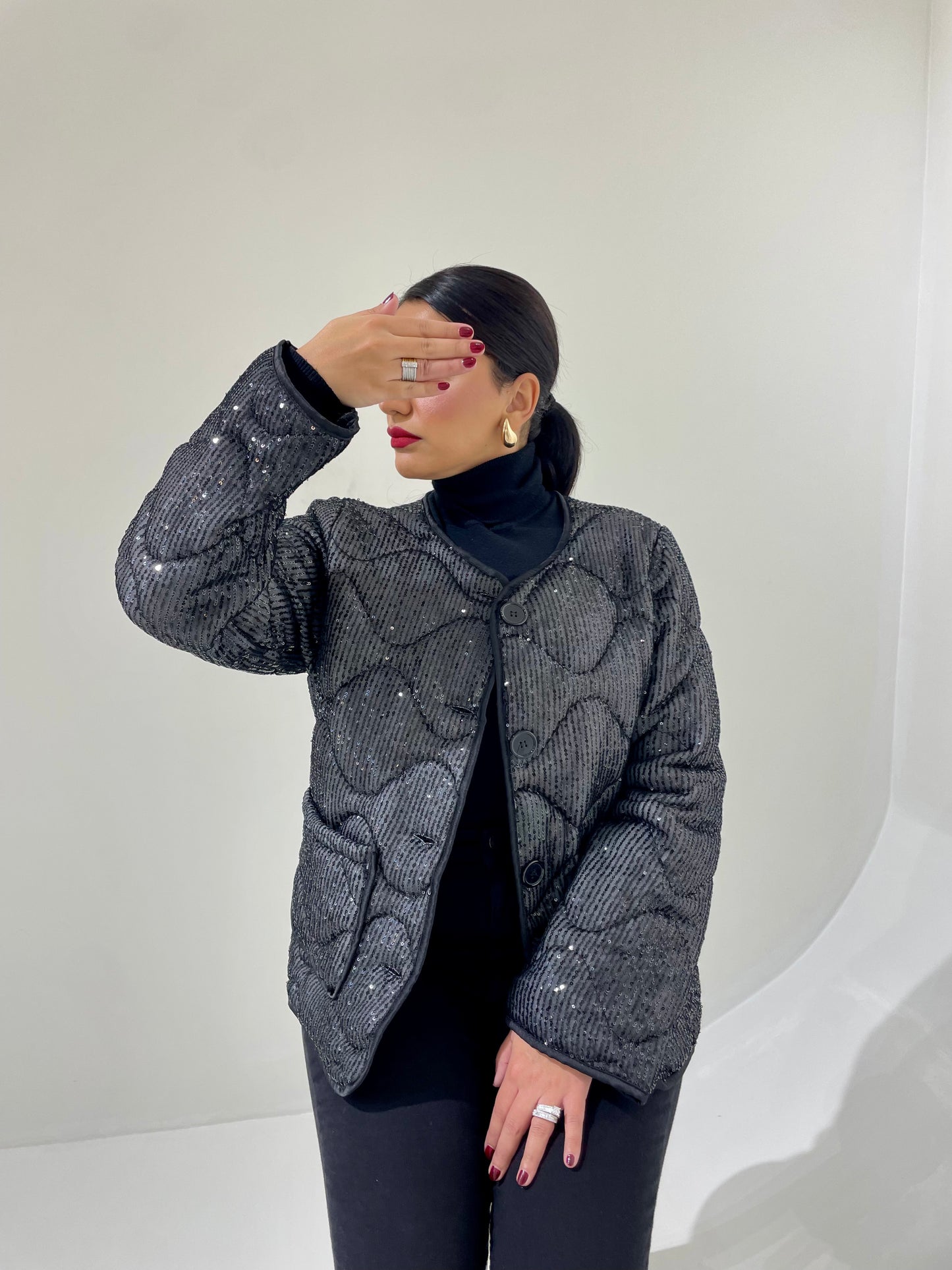 Sequins Quilted Jacket