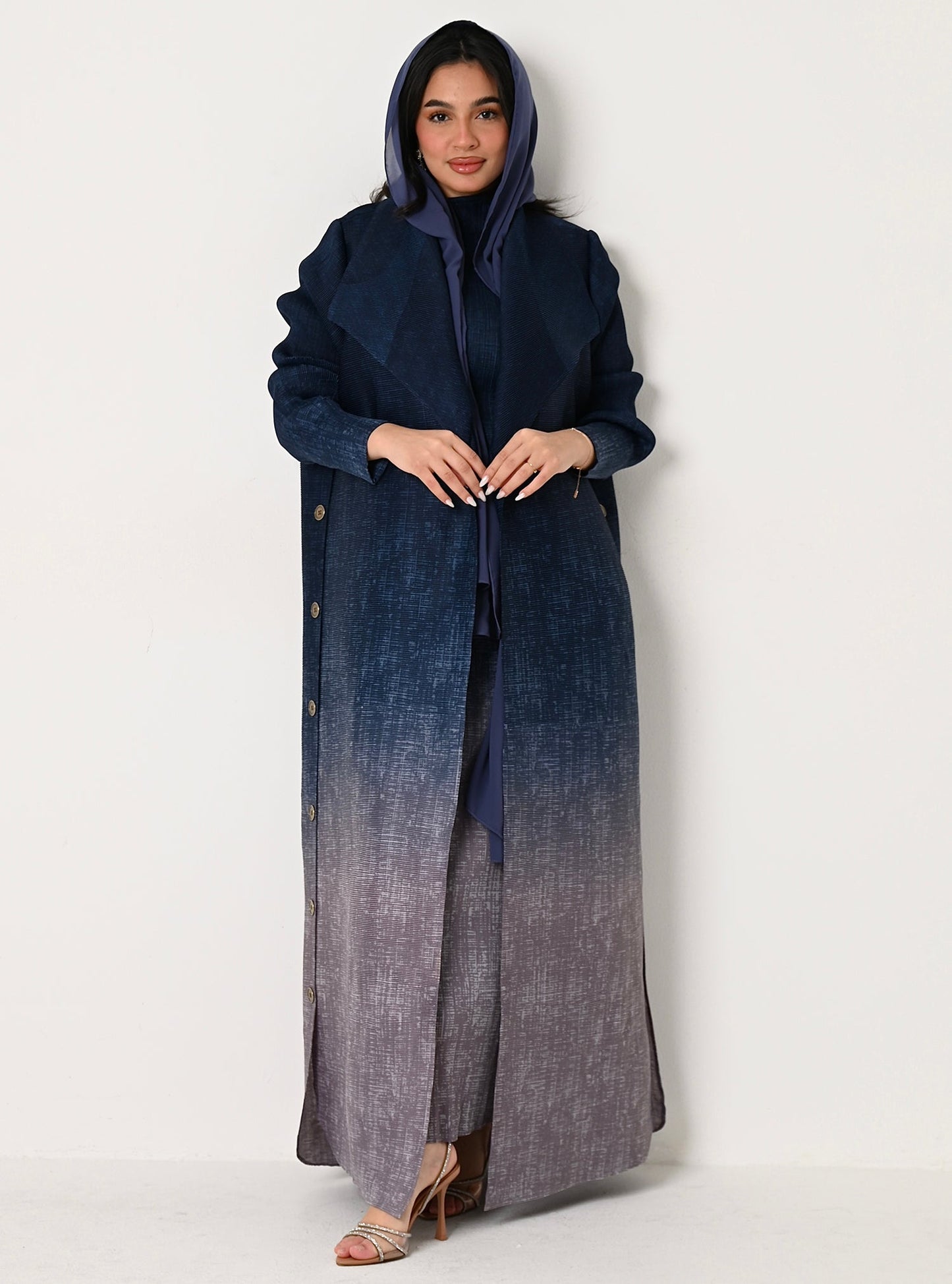 FAB105-Sky Ombré 3 piece abaya set