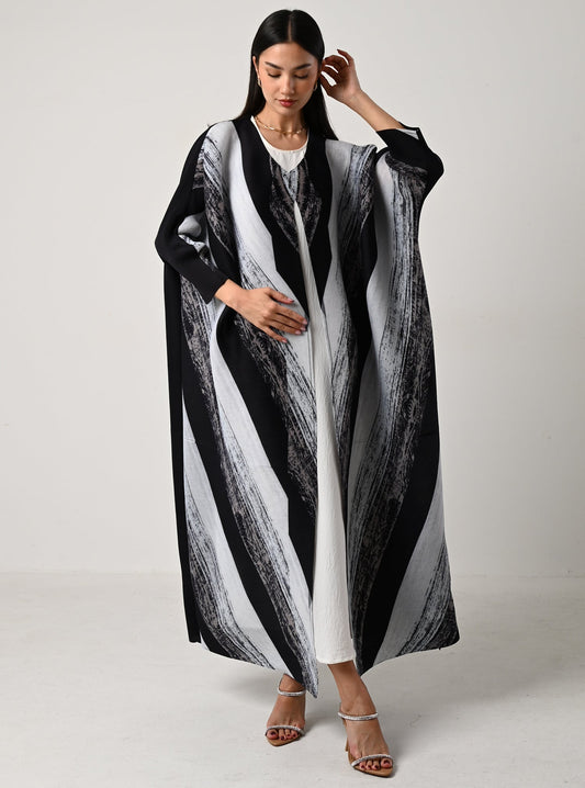 FAB115-Bisht Pleats Abaya with headscarf