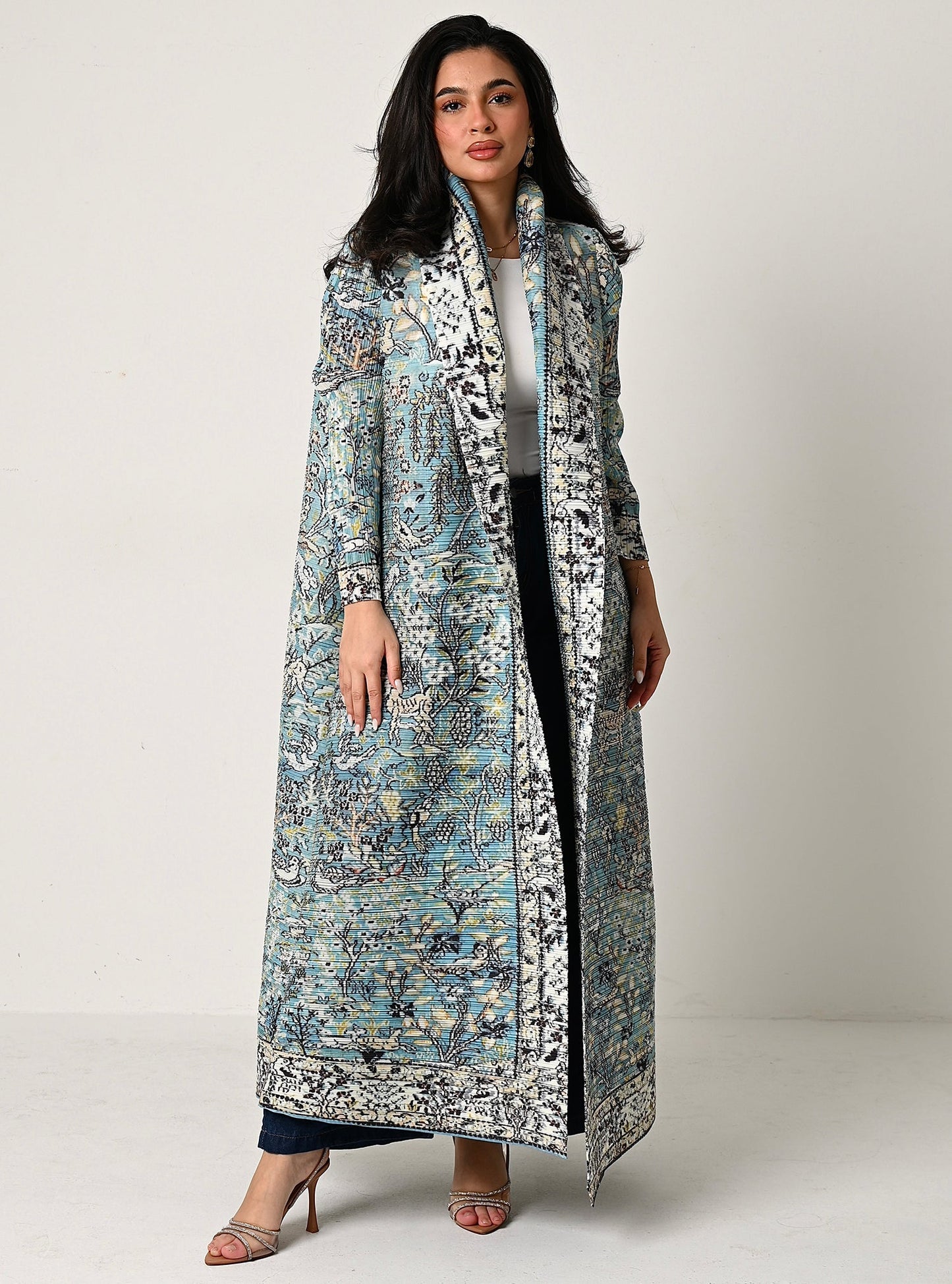 FAB109-Tiffany Patterned Pleats Abaya With headscarf