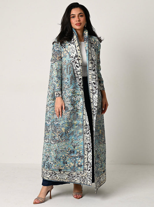FAB109-Tiffany Patterned Pleats Abaya With headscarf
