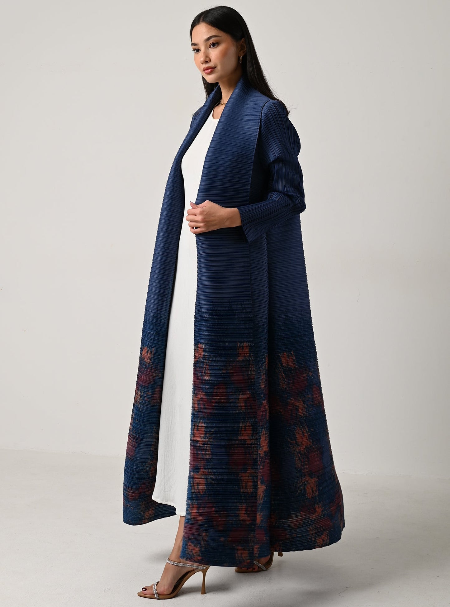 FAB120-Sky Pleats Abaya with headscarf
